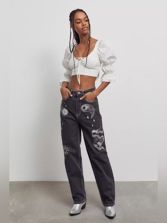 BDG Denim - NWT BDG High-Waisted Baggy Jean — Embroidered